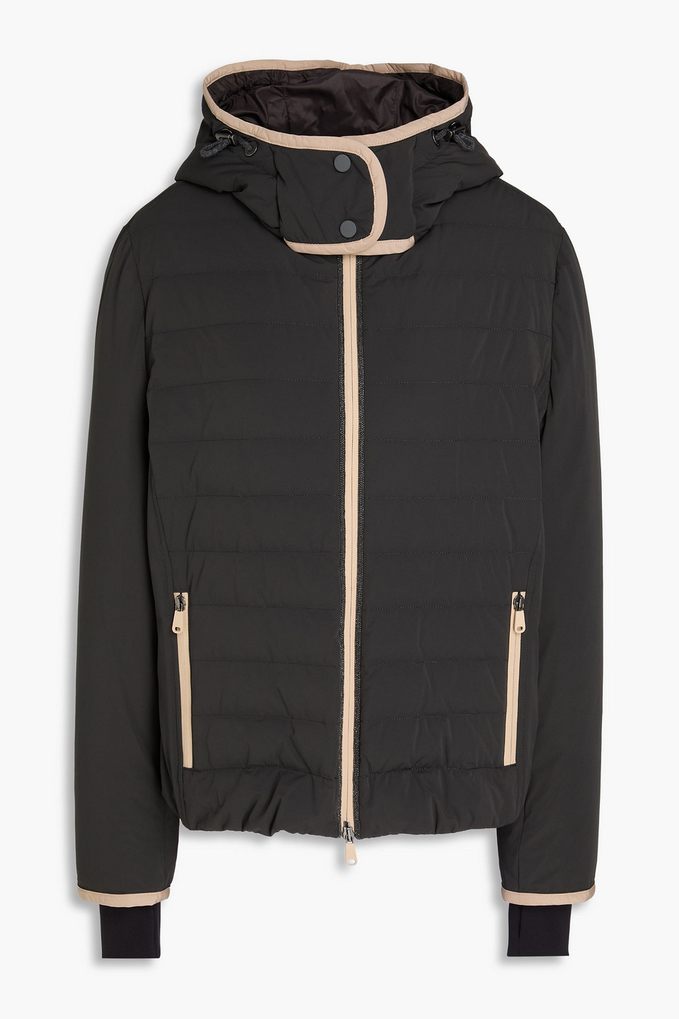 Brunello Cucinelli Quilted Shell Hooded Down Jacket In Black