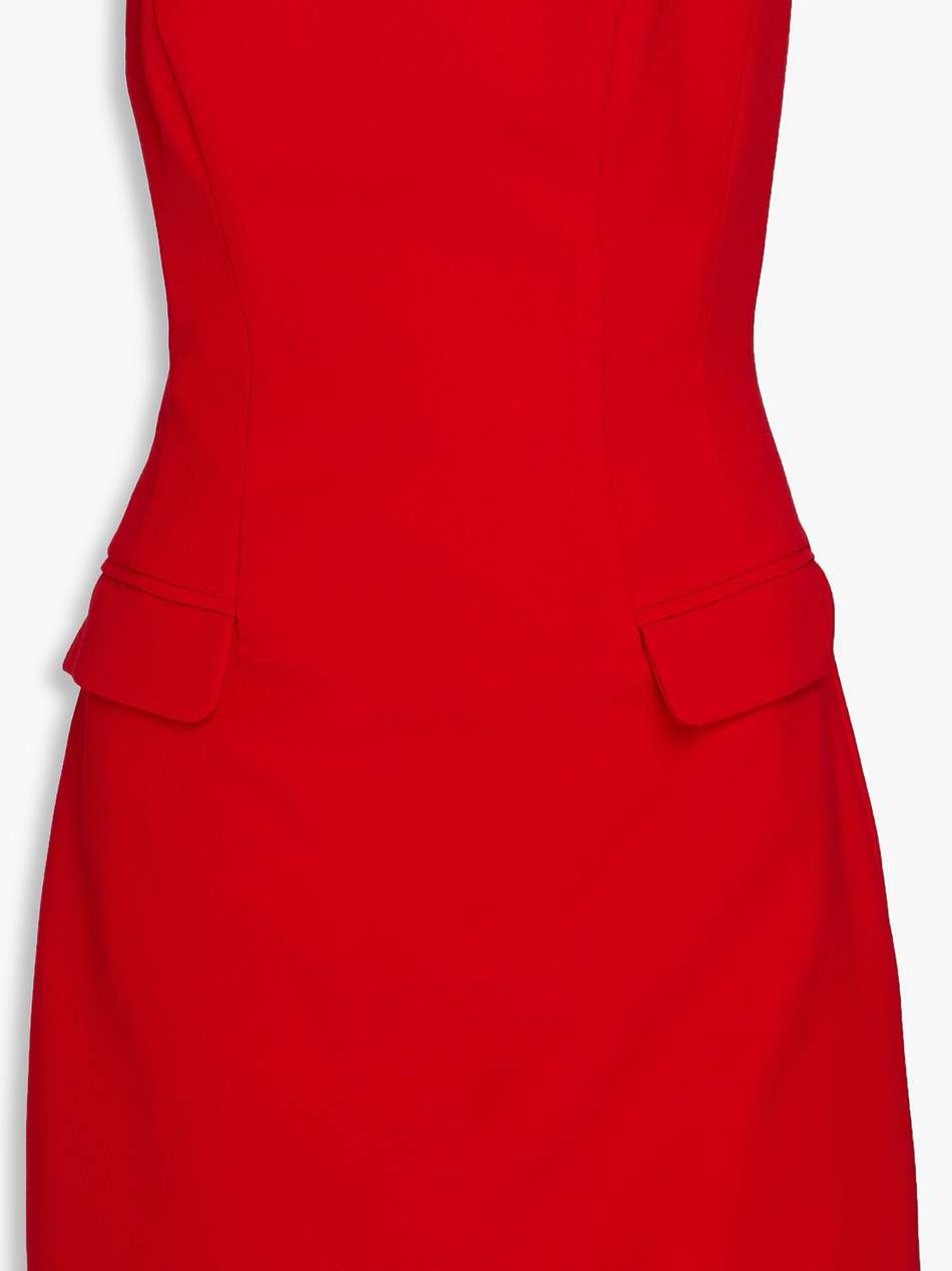 strapless crepe mini dress