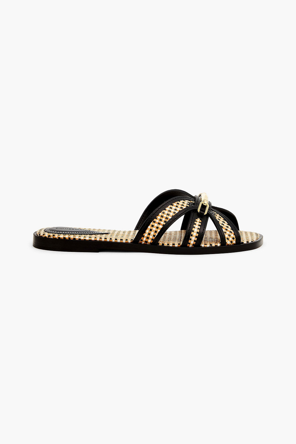 Zimmermann Prisma Verzierte Slippers Aus Geflochtenem Raffiabastimitat In Schwarz