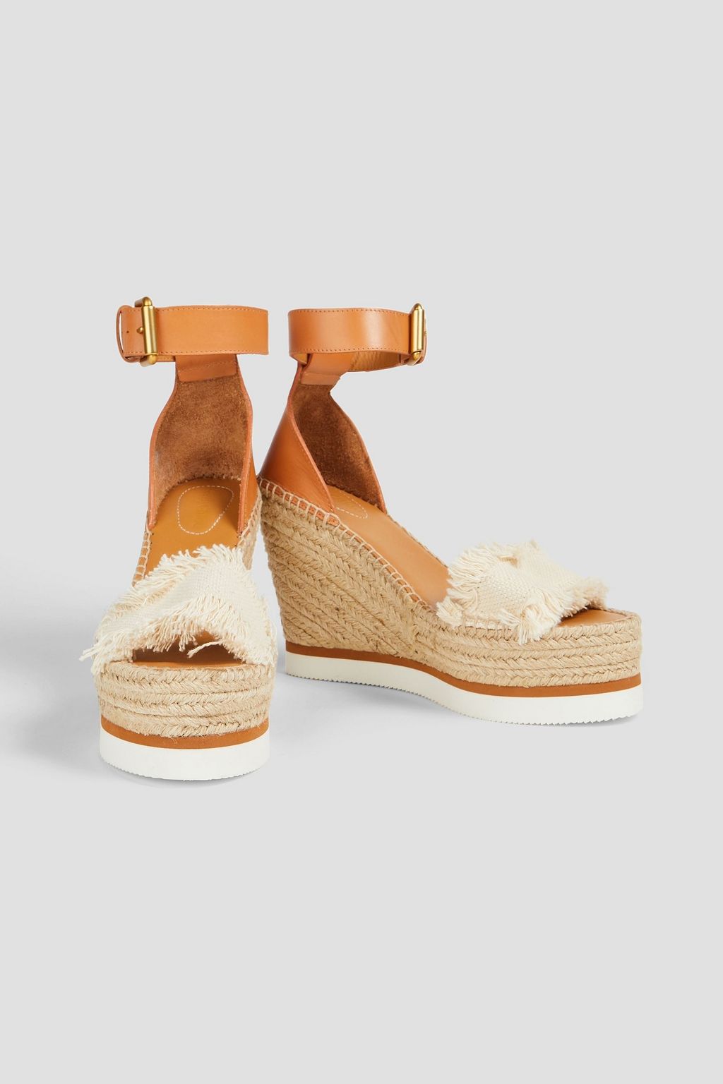 SEE BY CHLOÉ صندل إسبادريل "جلين" بكعب إسفيني من الكنفا والجلد