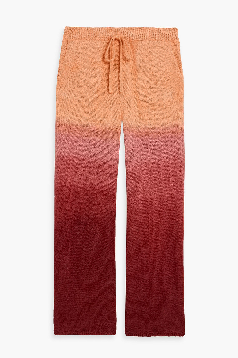 the elder statesman - nora lite dip-dyed cotton drawstring pants - orange - s