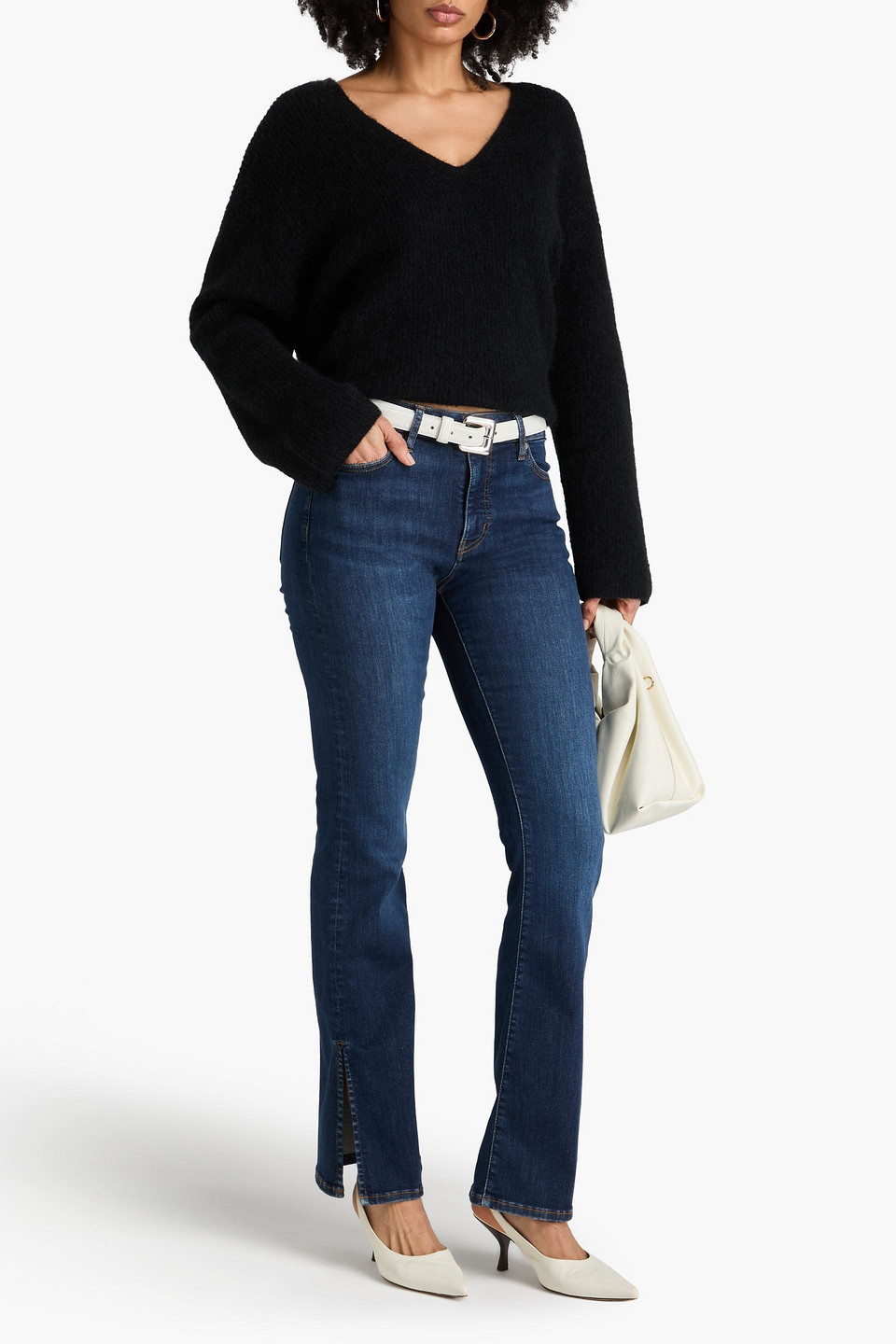 FRAME LE MINI MID-RISE BOOTCUT JEANS