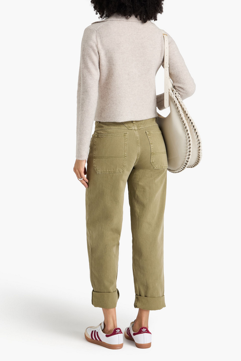 Frame High-rise Boyfriend Jeans In Army Green