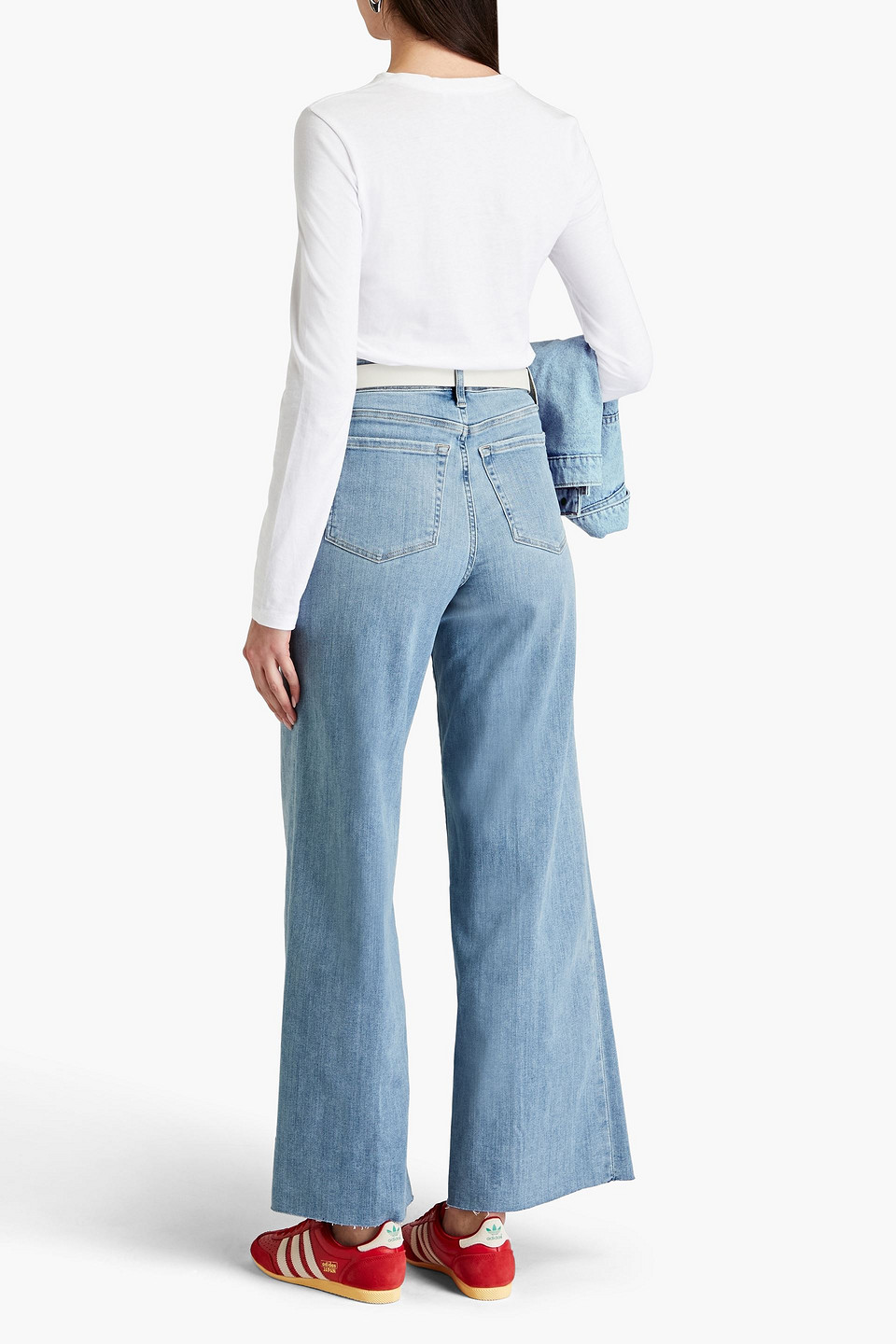 Frame Le Slim Palazzo High-rise Wide-leg Jeans In Light Denim