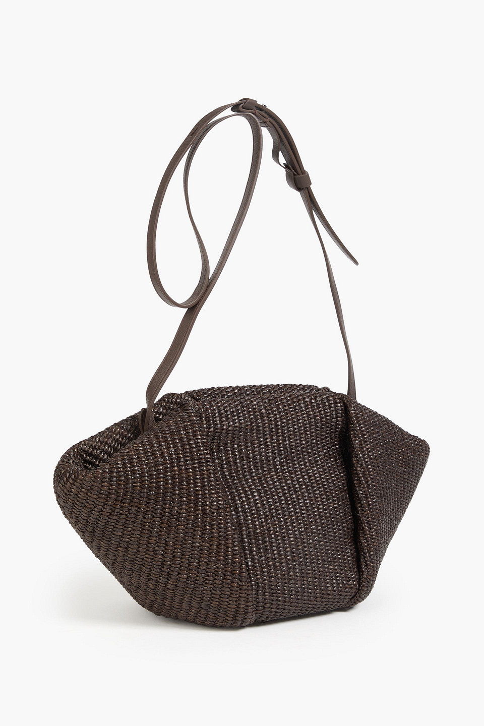  Brunello Cucinelli - Pleated Faux Straw Shoulder Bag - Brown - Onesize 