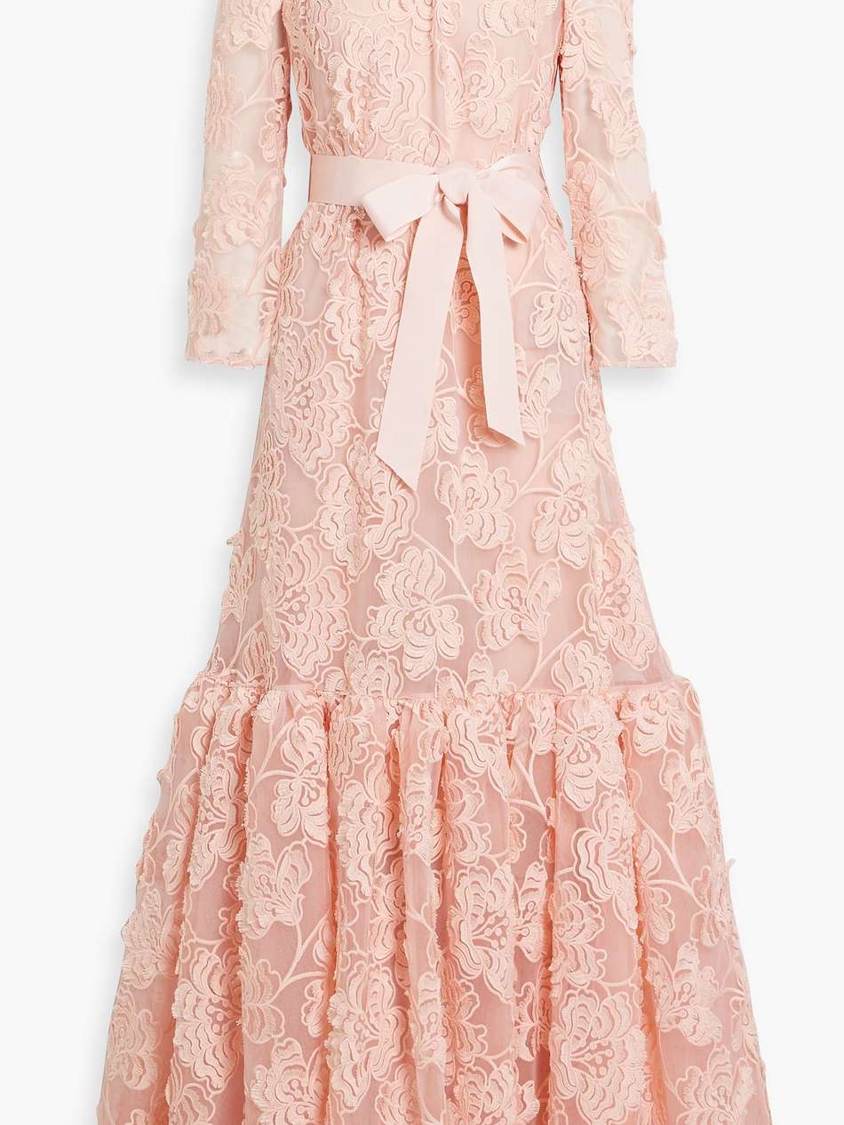 lorelei embroidered silk-tulle gown