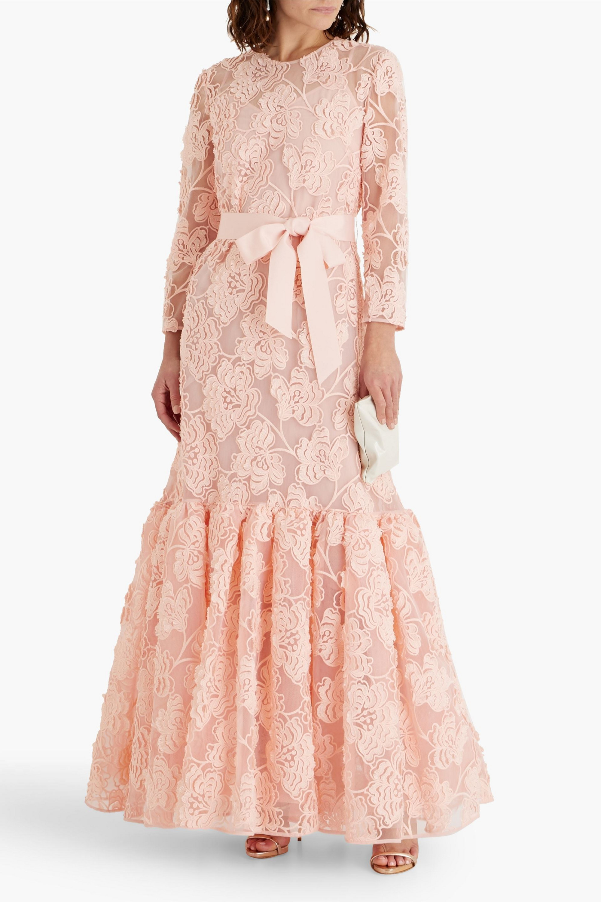 Huishan Zhang Lorelei embroidered silk-tulle gown