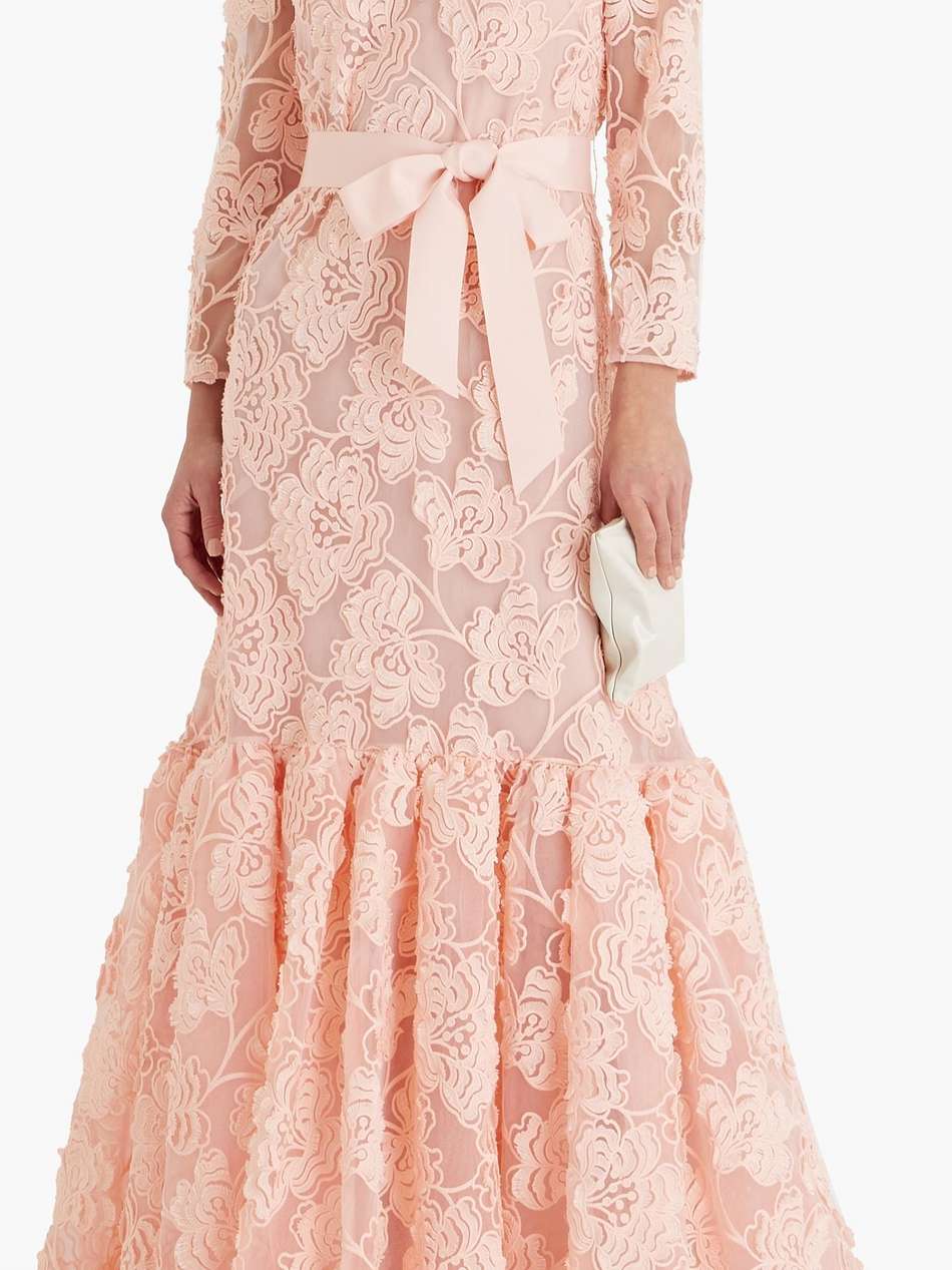 lorelei embroidered silk-tulle gown