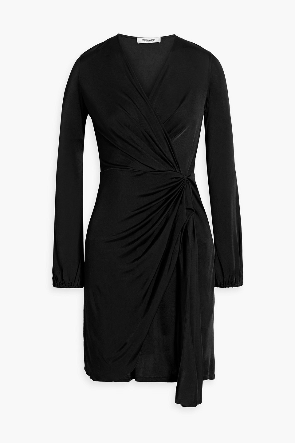 DIANE VON FURSTENBERG WRAP-EFFECT DRAPED STRETCH-JERSEY MINI DRESS