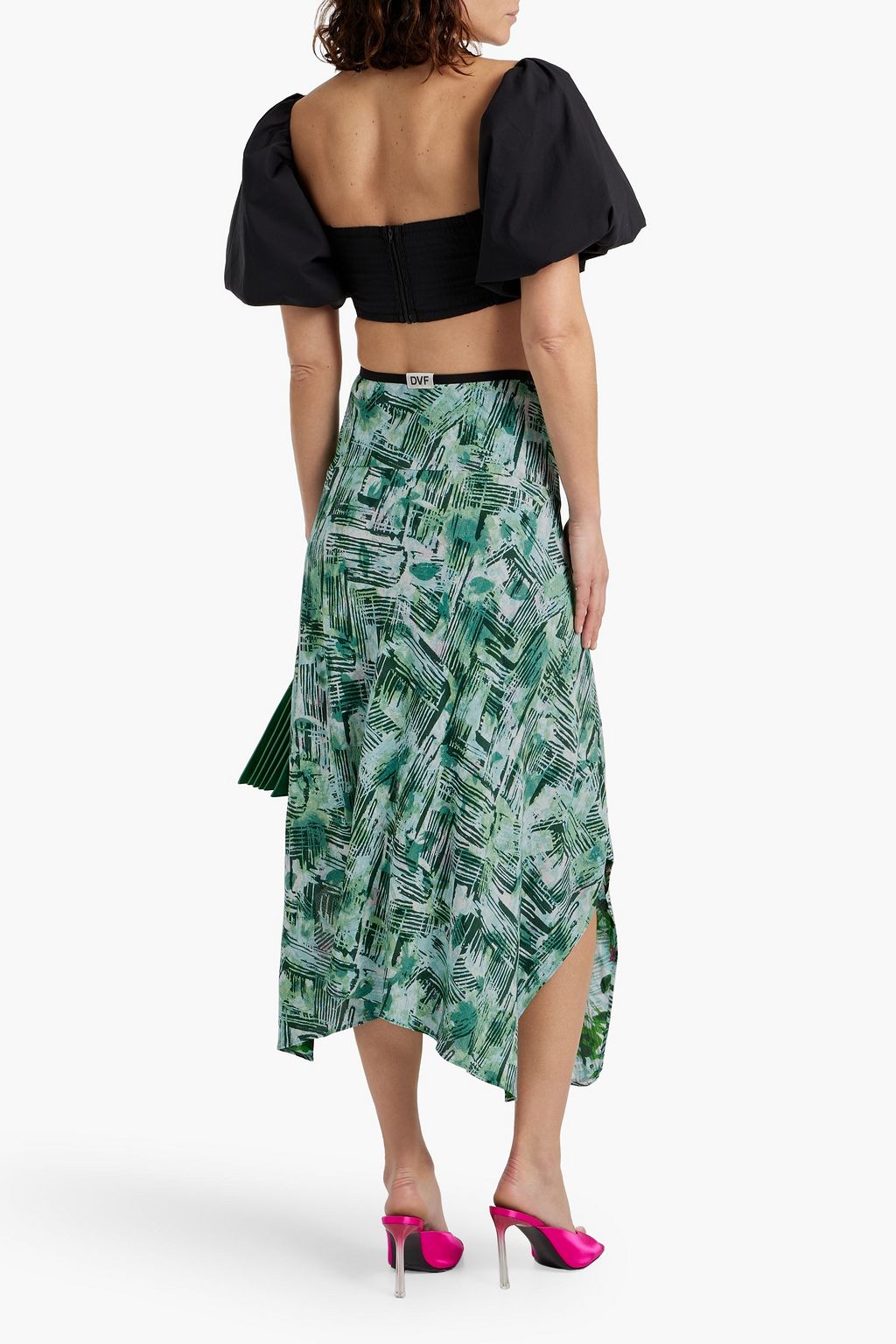 DIANE VON FURSTENBERG Maria reversible printed crepe midi skirt