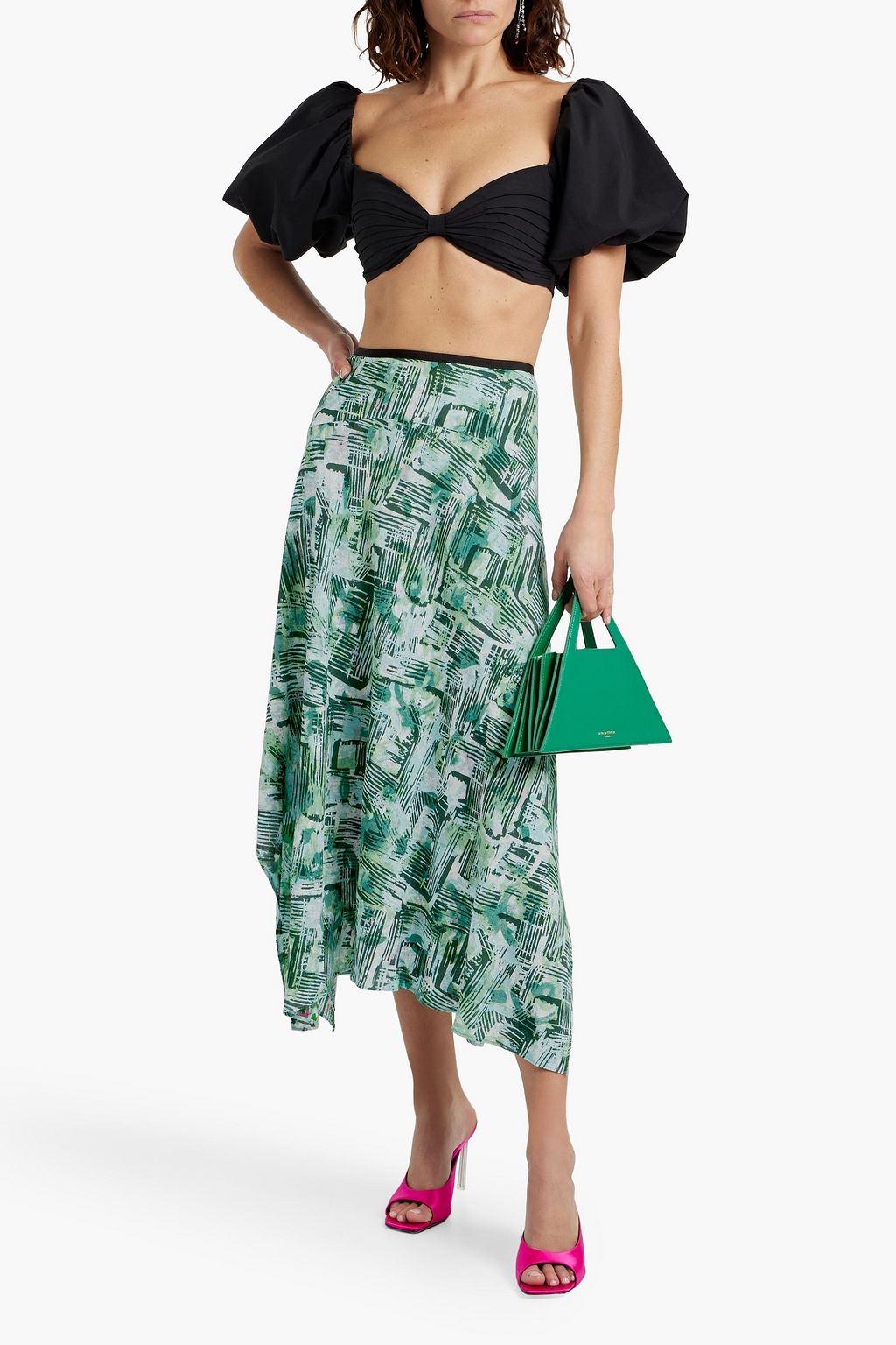 DIANE VON FURSTENBERG Maria reversible printed crepe midi skirt
