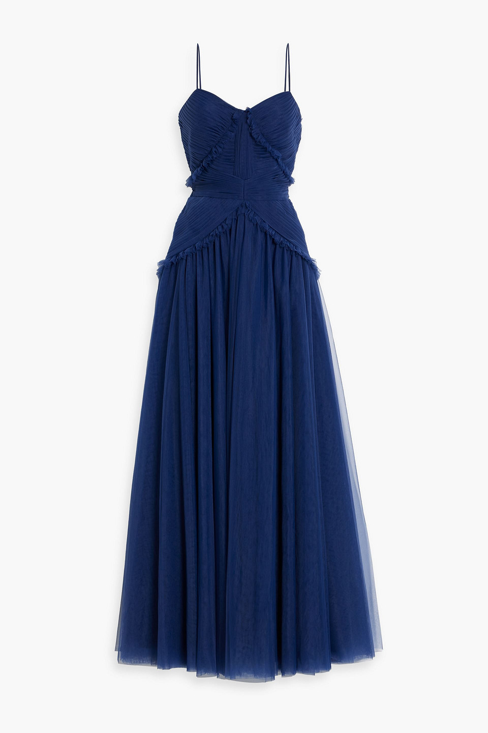 Pleated tulle gown