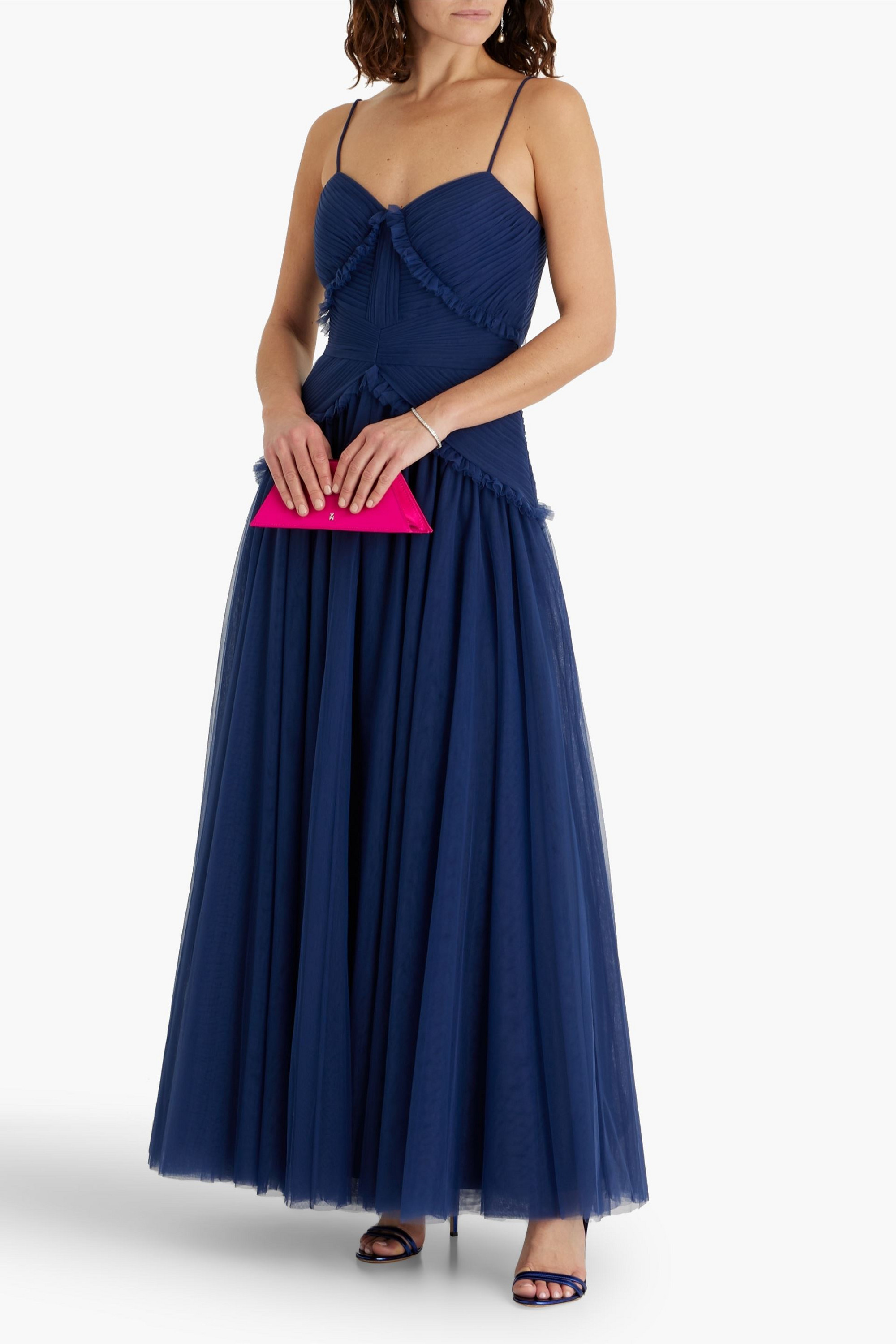 ZAC POSEN Pleated tulle gown