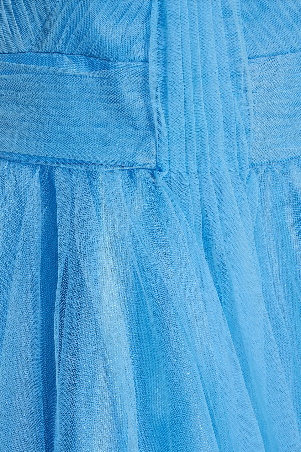 ZAC POSEN GATHERED TULLE MIDI DRESS