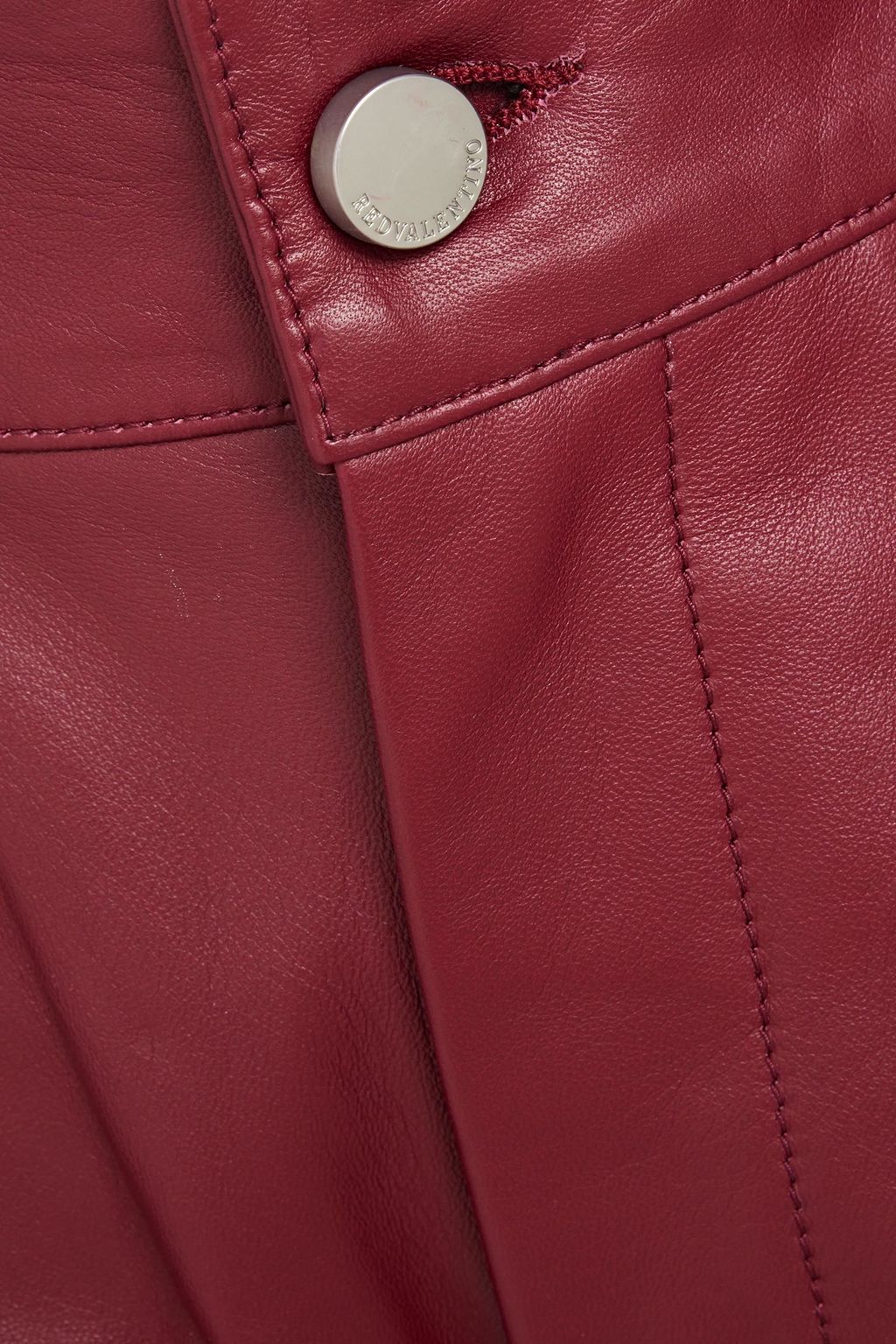 REDVALENTINO Pleated leather shorts