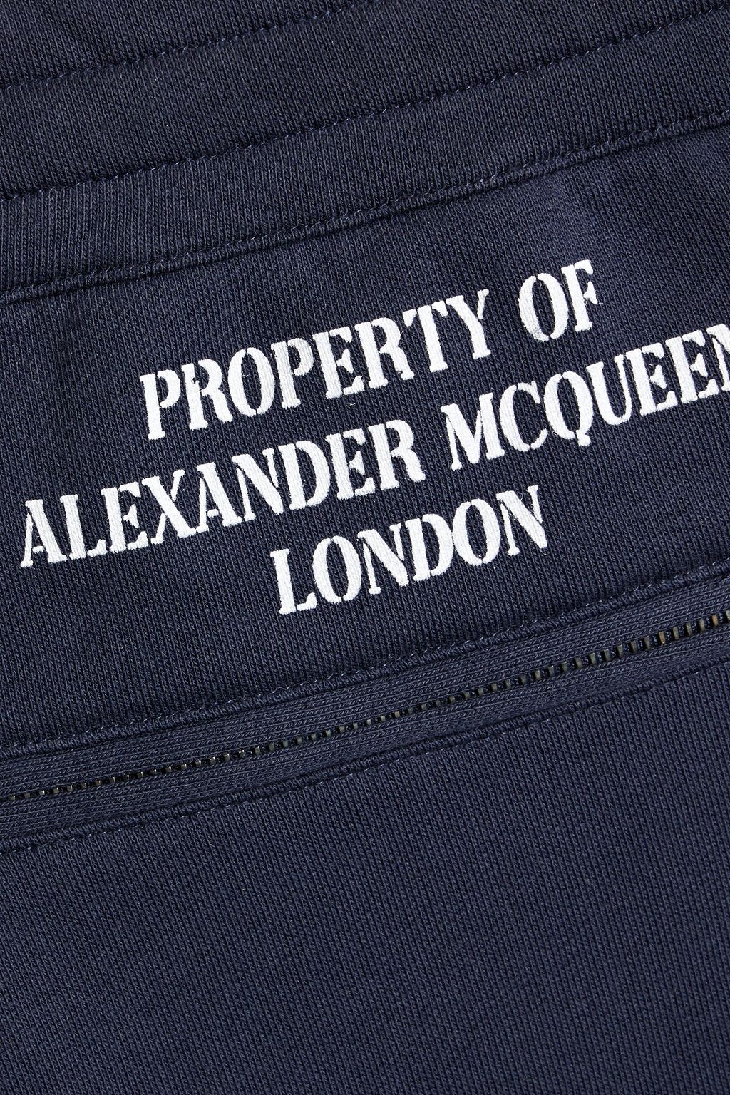 MCQUEEN Printed French cotton-terry sweatpants