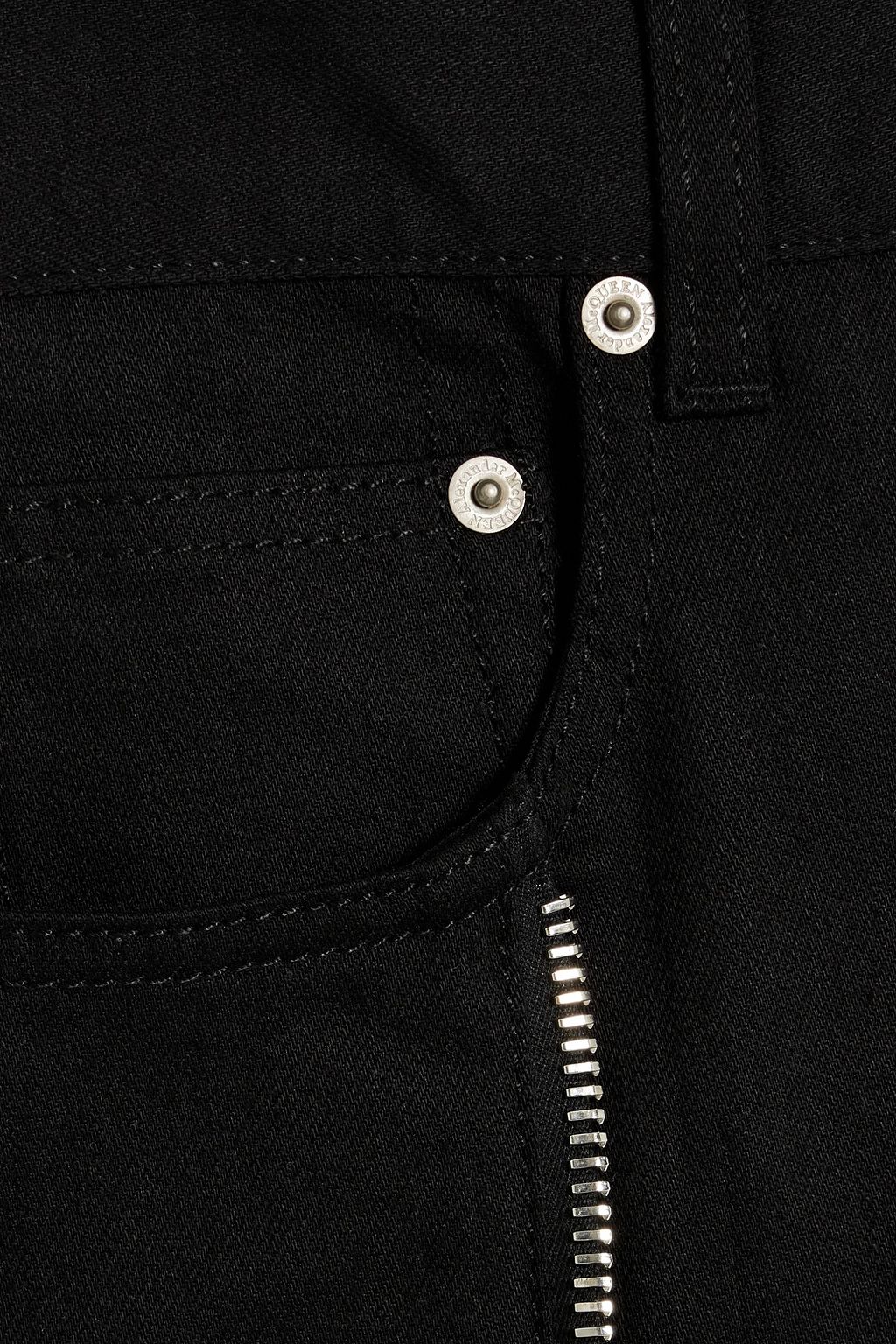 MCQUEEN Slim-fit zip-detailed denim jeans