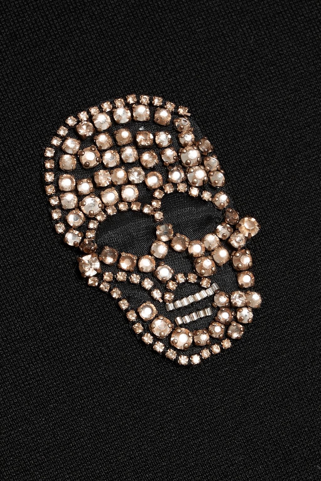 MCQUEEN Crystal-embellished cotton-blend jersey sweatshirt