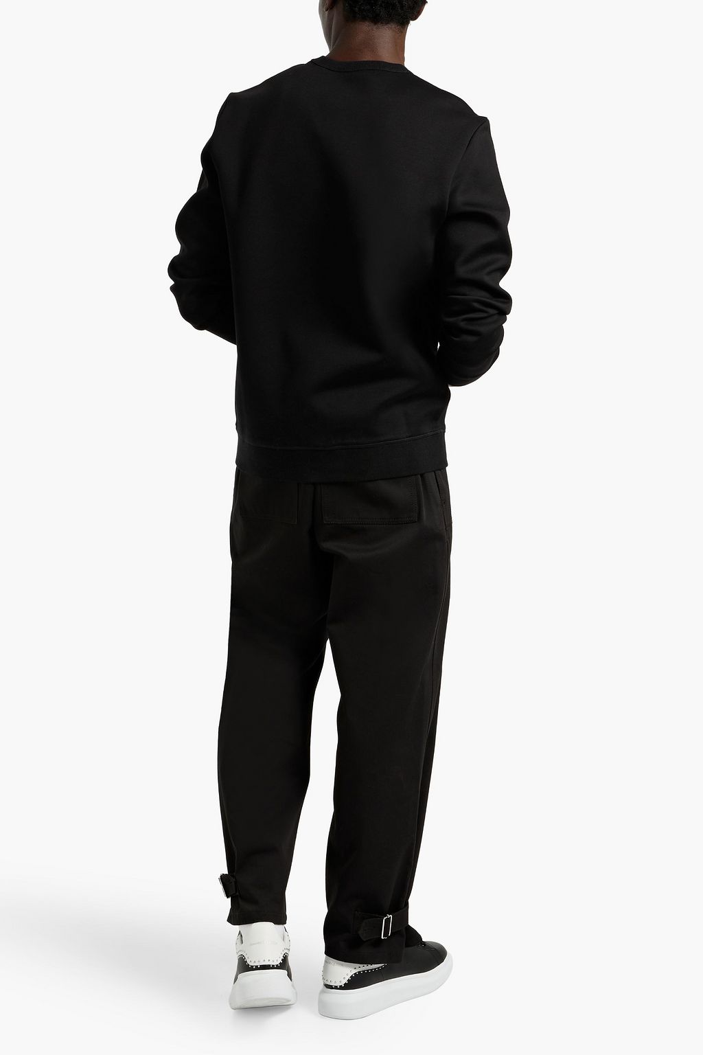 MCQUEEN Crystal-embellished cotton-blend jersey sweatshirt