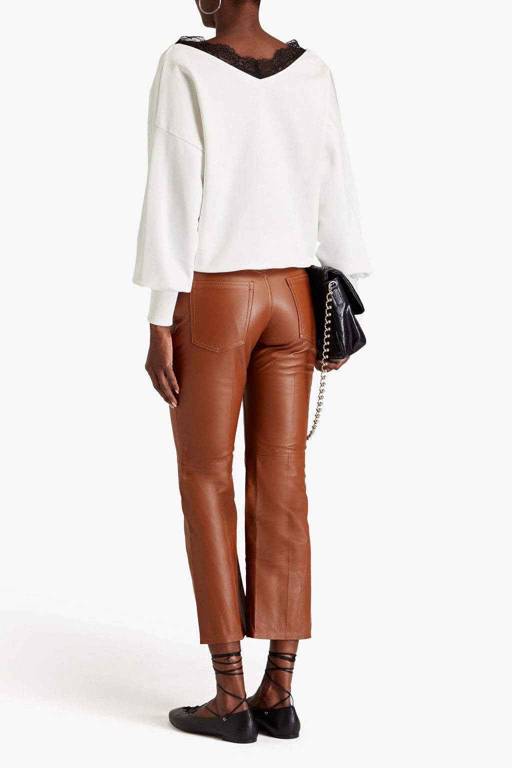REDVALENTINO Cropped leather bootcut pants | THE OUTNET
