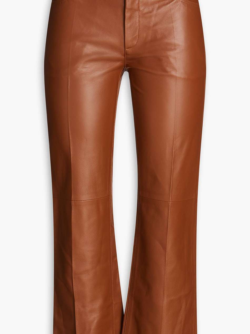 cropped leather bootcut pants