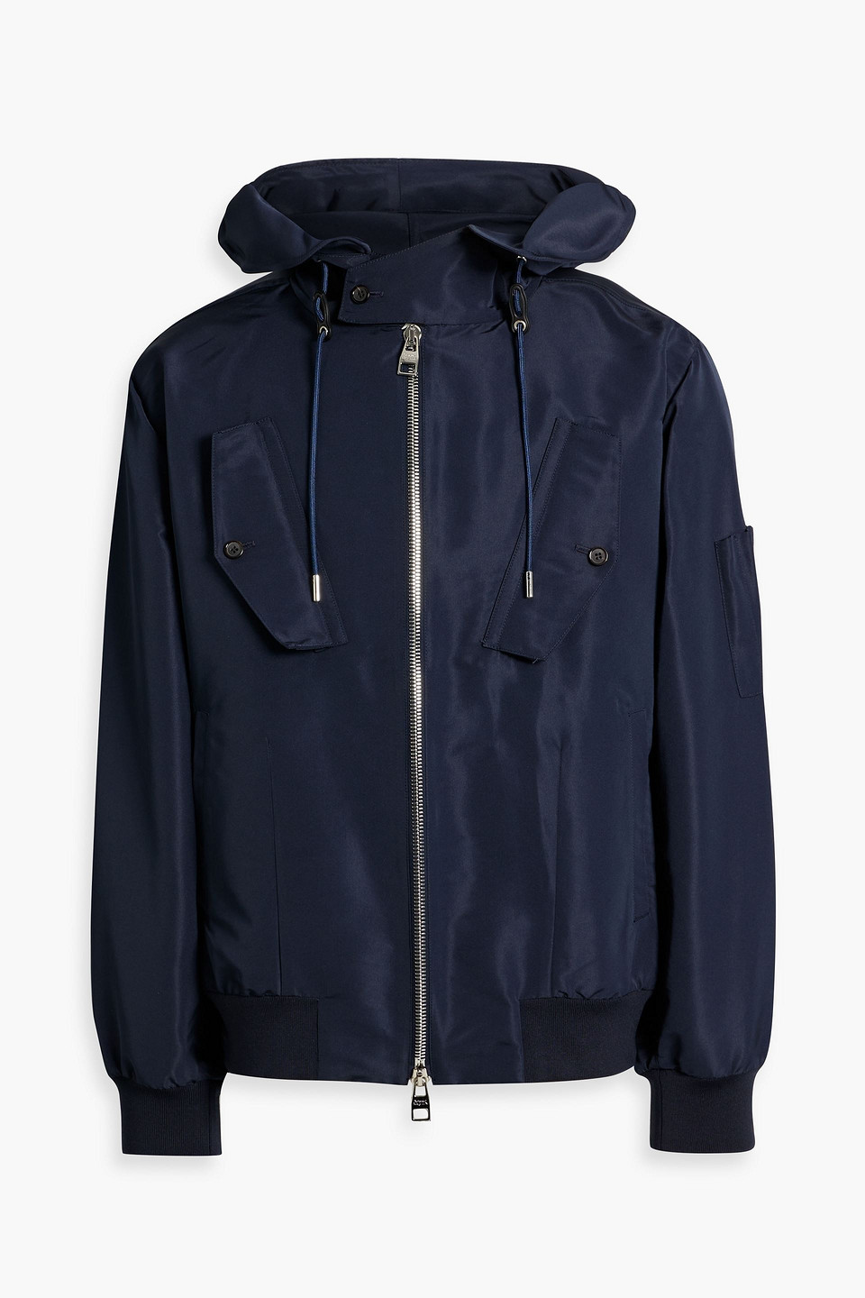Alexander Mcqueen Shell Hooded Jacket In Navy