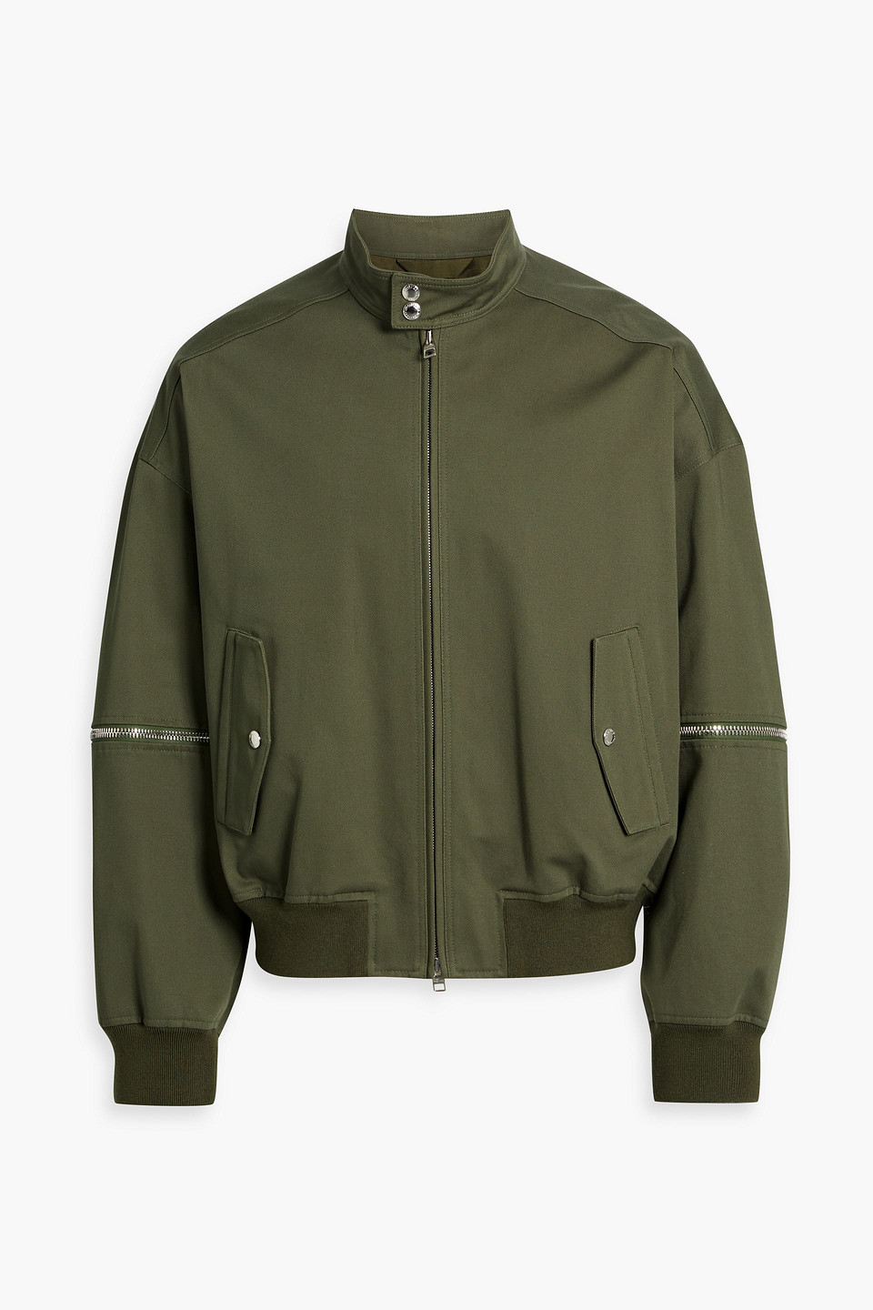 Alexander Mcqueen Cotton-twill Bomber Jacket In Army Green