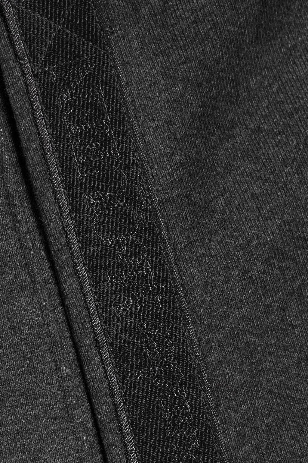 MCQUEEN Jacquard-trimmed French cotton-terry sweatpants