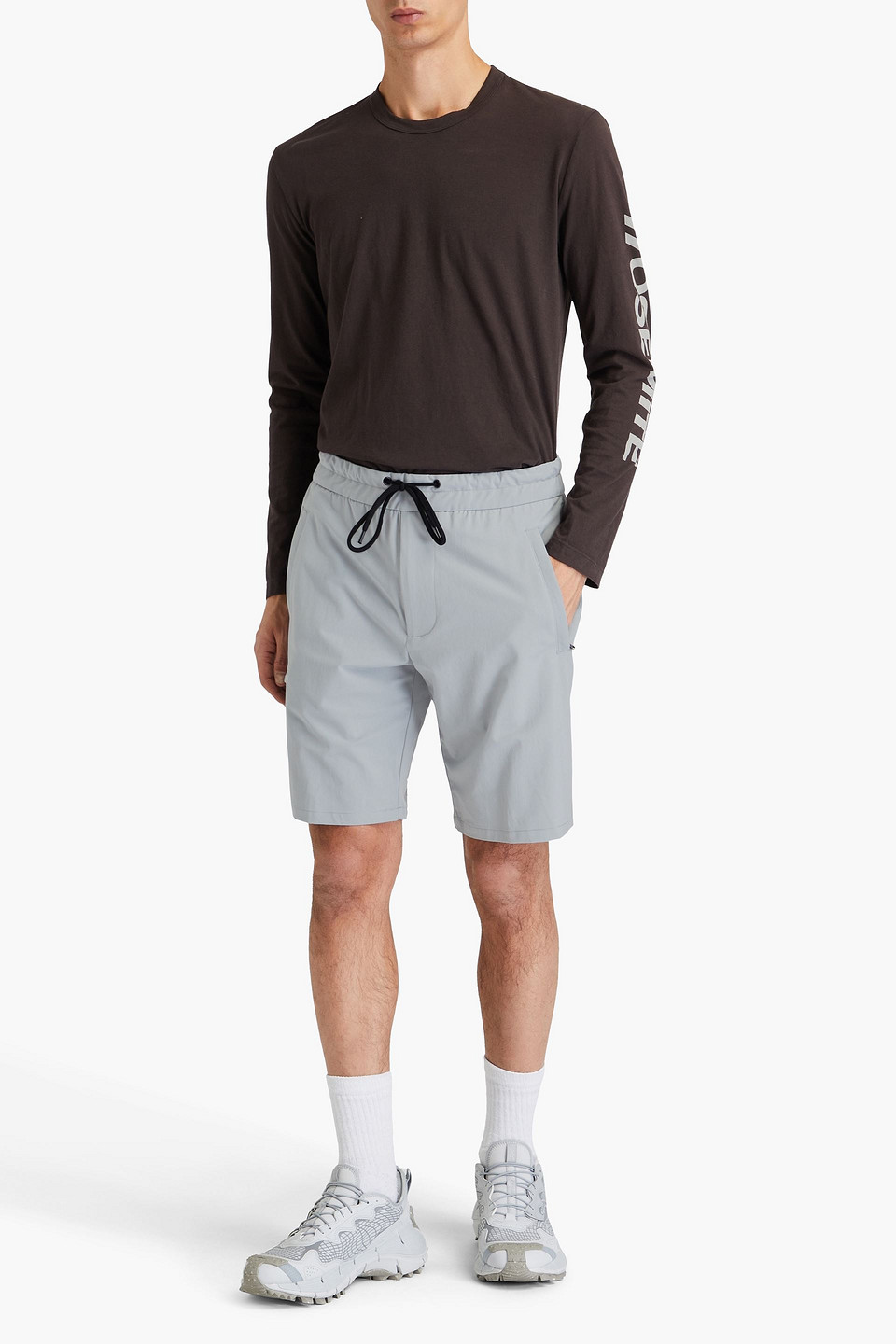 Y/OSEMITE STRETCH COTTON-BLEND TWILL DRAWSTRING SHORTS