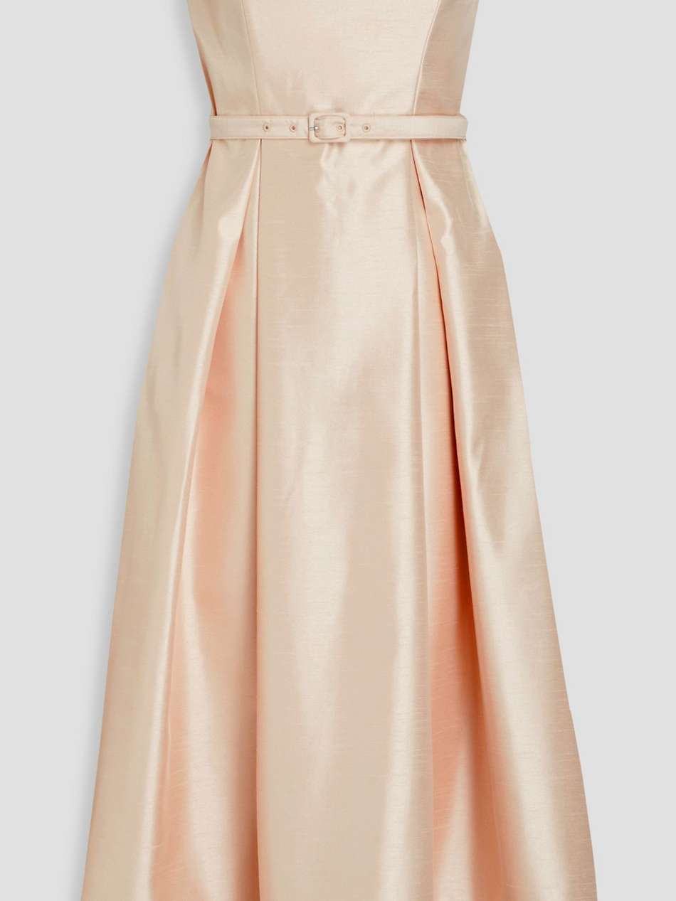 off-the-shoulder taffeta midi dress