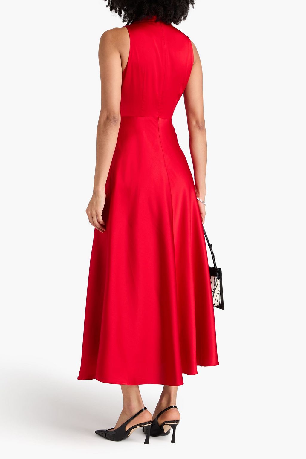 NICHOLAS Draped satin midi dress