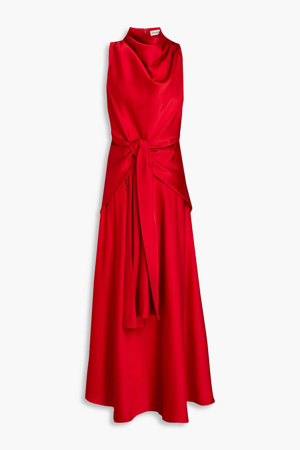 Nicholas Esmara Drapiertes Midikleid Aus Satin In Purpurrot