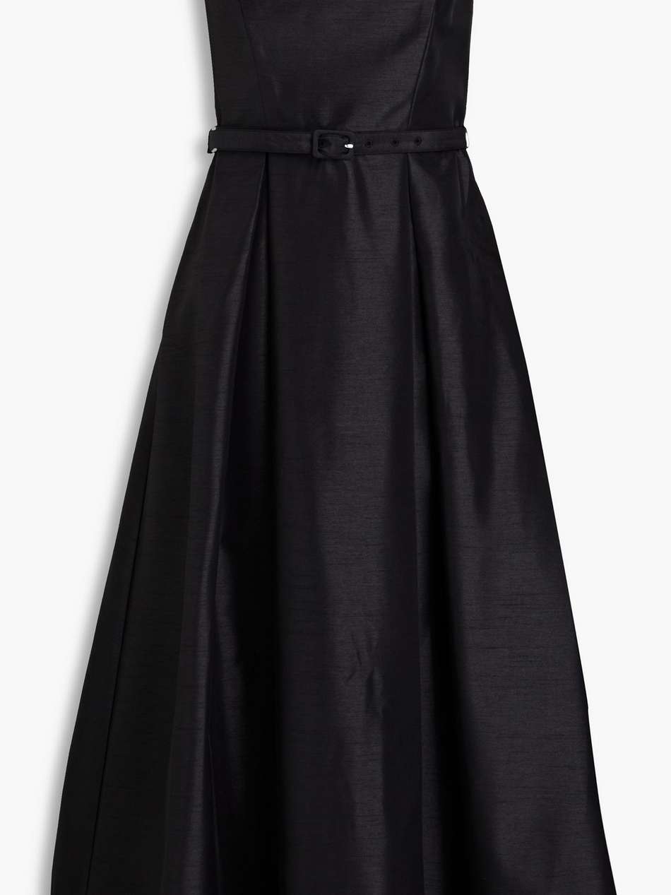 off-the-shoulder taffeta midi dress