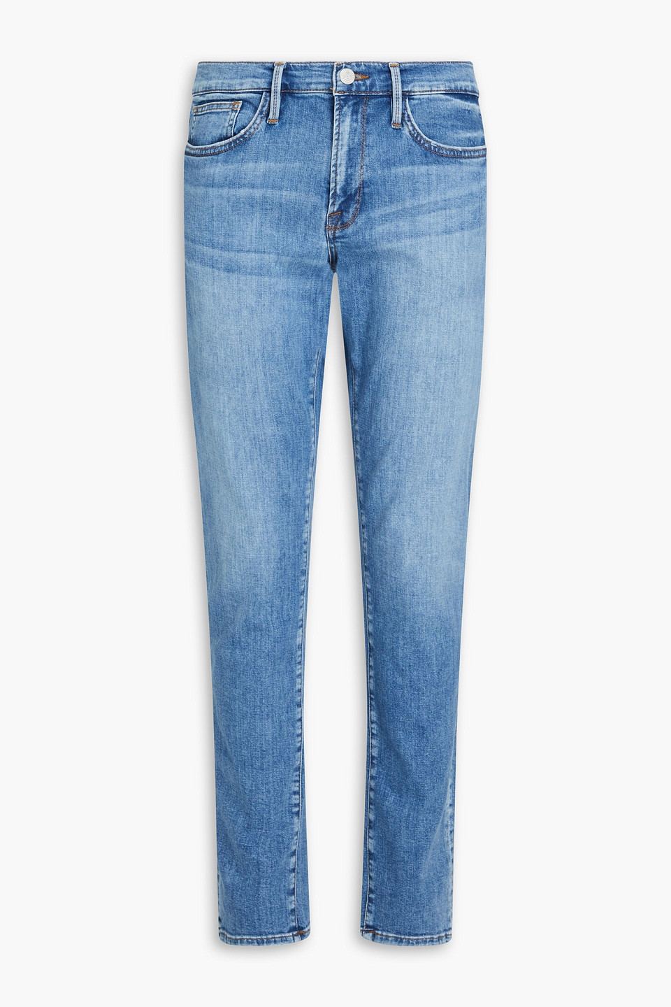 Frame L'homme Slim Faded Denim Jeans In Blue