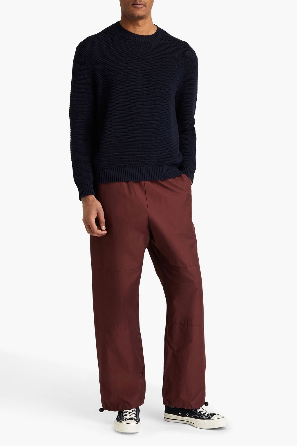 FRAME Wool and cotton-blend sweater