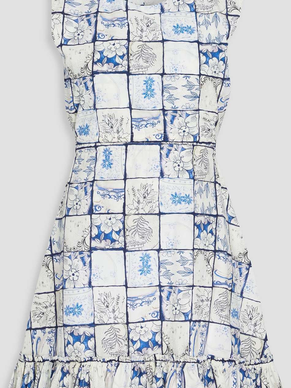 sucre porcelana cutout floral-print cotton mini dress