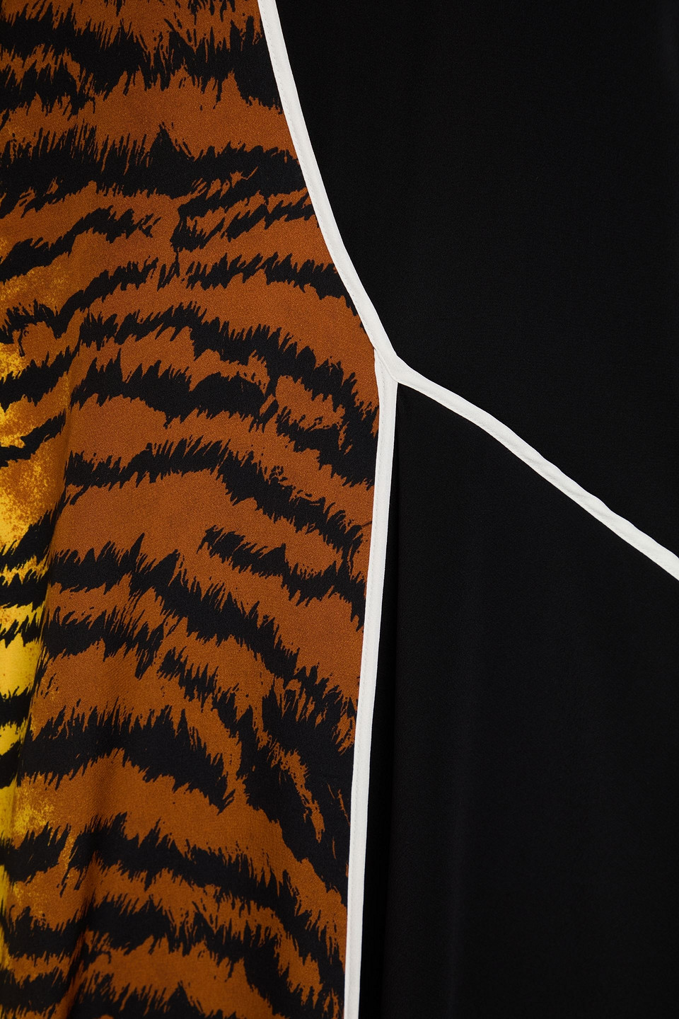 Victoria Beckham Asymmetric Silk Midi Dress In Animal Print
