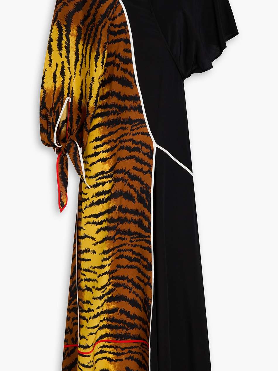 printed silk crepe de chine maxi dress