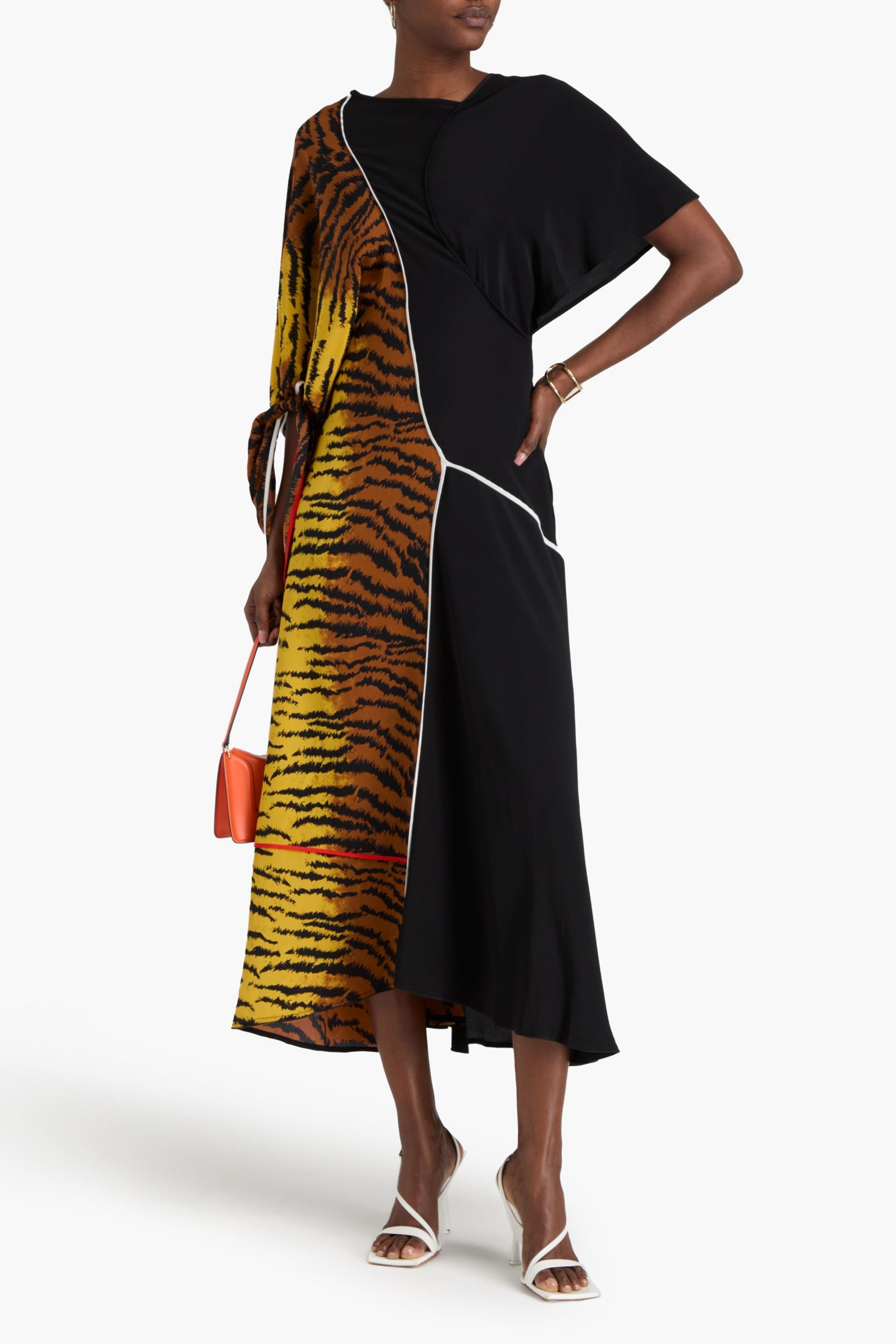 Victoria Beckham Printed silk crepe de chine maxi dress