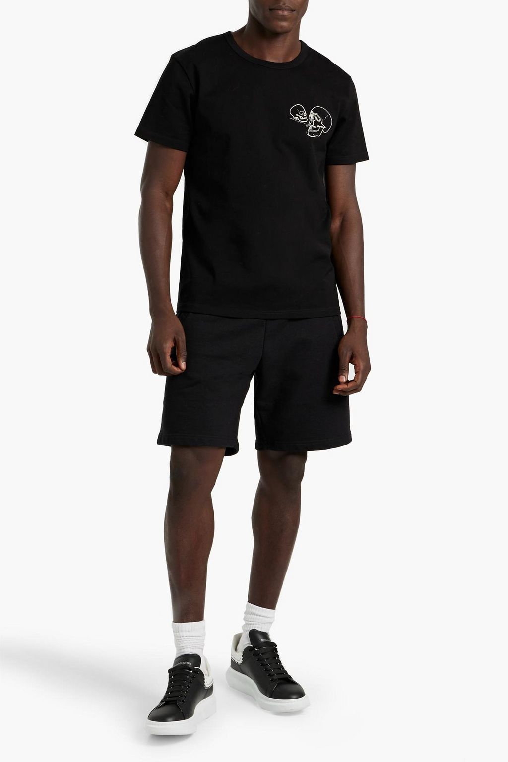 MCQUEEN Embroidered cotton-jersey T-shirt