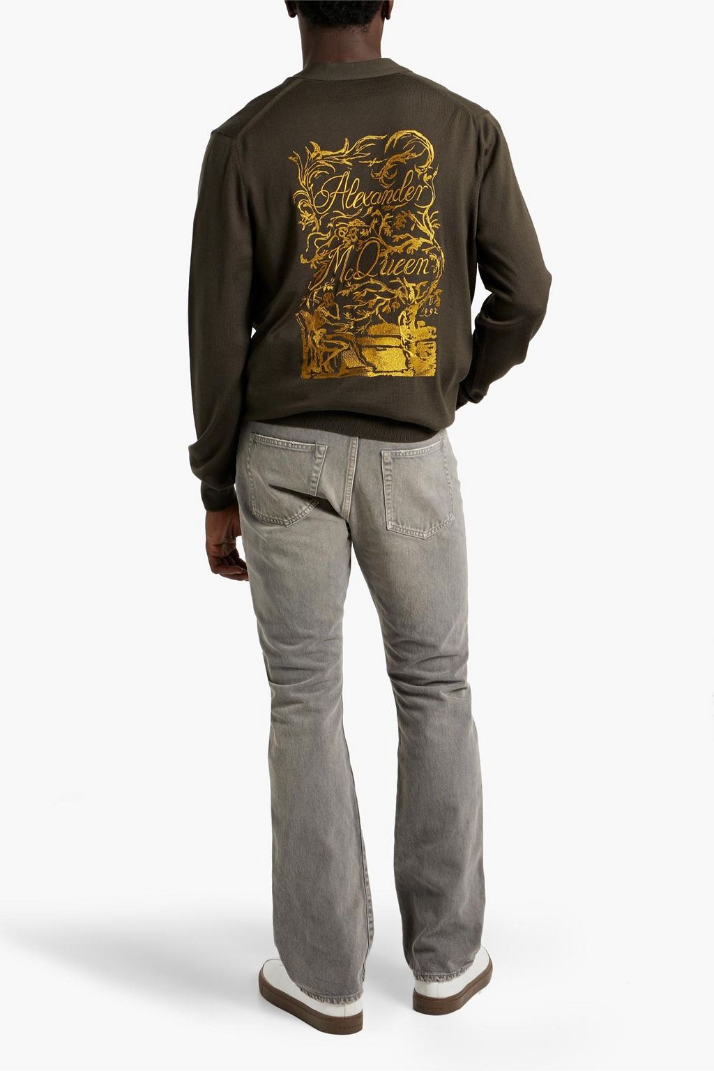 MCQUEEN Embroidered knitted cardigan