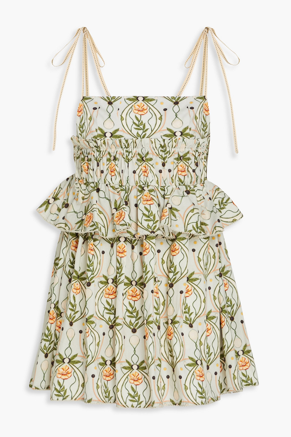 Agua By Agua Bendita Salvador Lunar Printed Poplin Minidress In Sky Blue
