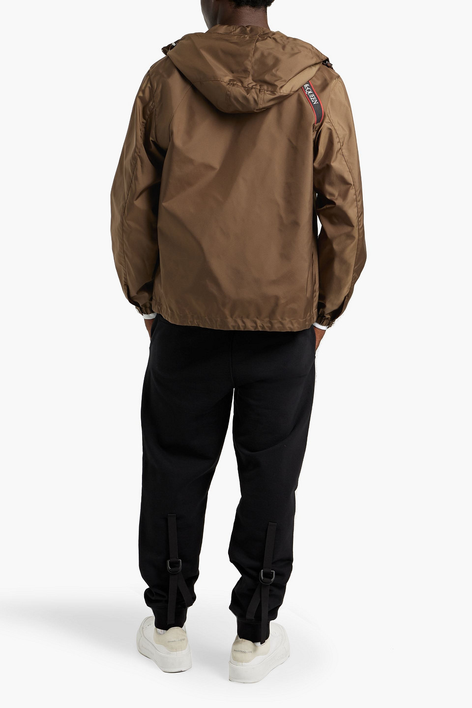 Alexander Mcqueen Shell Hooded Jacket In Light Brown
