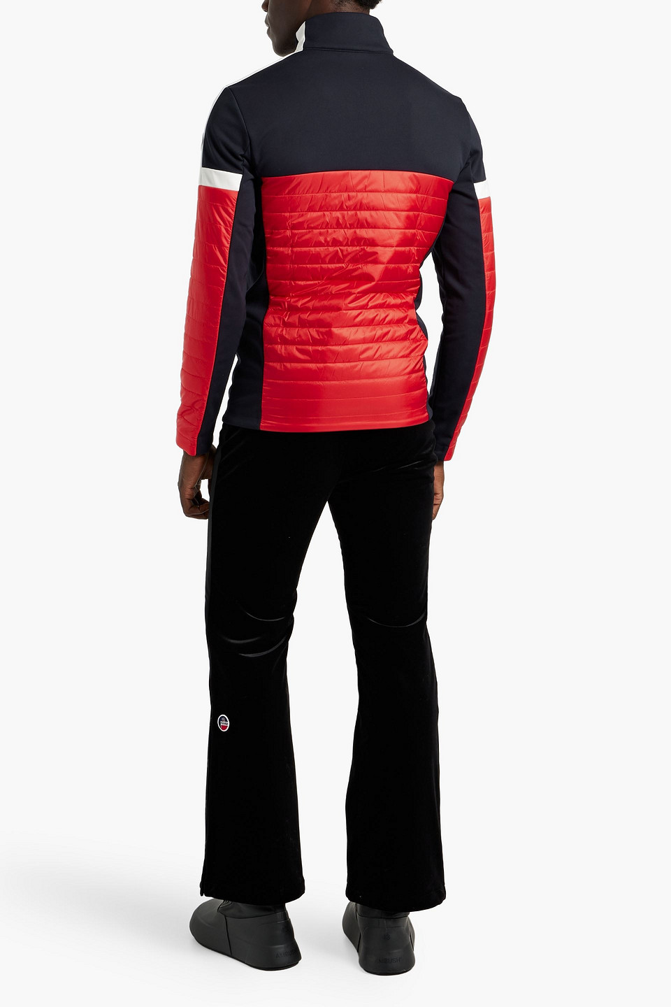 Fusalp Estaris Color-block Quilted Shell And Jersey Jacket In Red