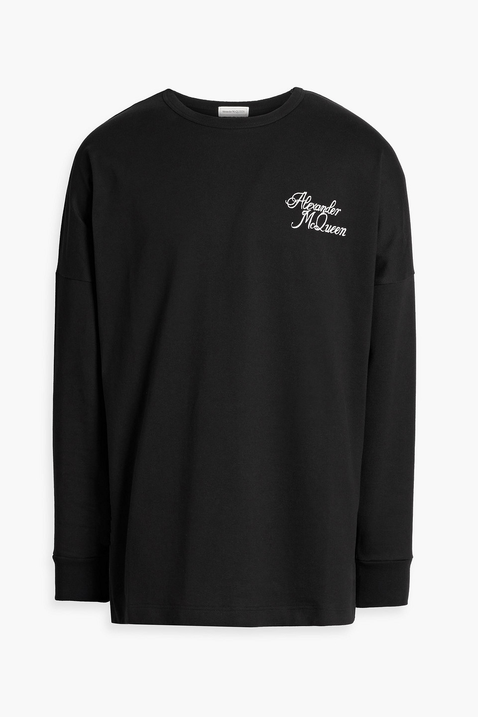 Alexander Mcqueen Printed Cotton-jersey T-shirt In Black