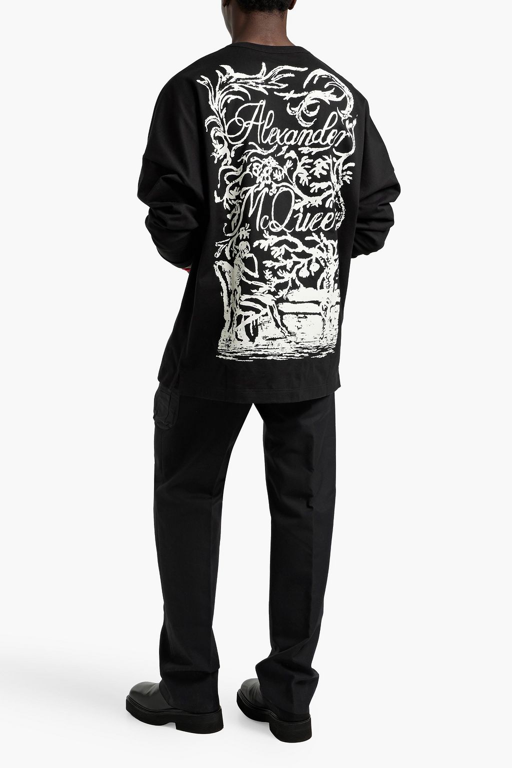 MCQUEEN Shell-trimmed cotton-canvas pants