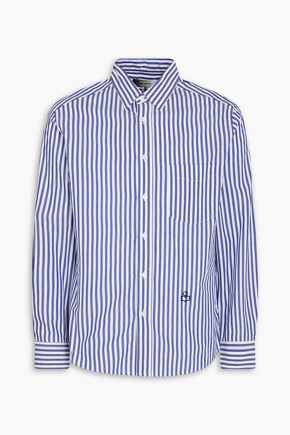 Isabel Marant Jason Gestreiftes Hemd Aus Baumwollpopeline In Blue