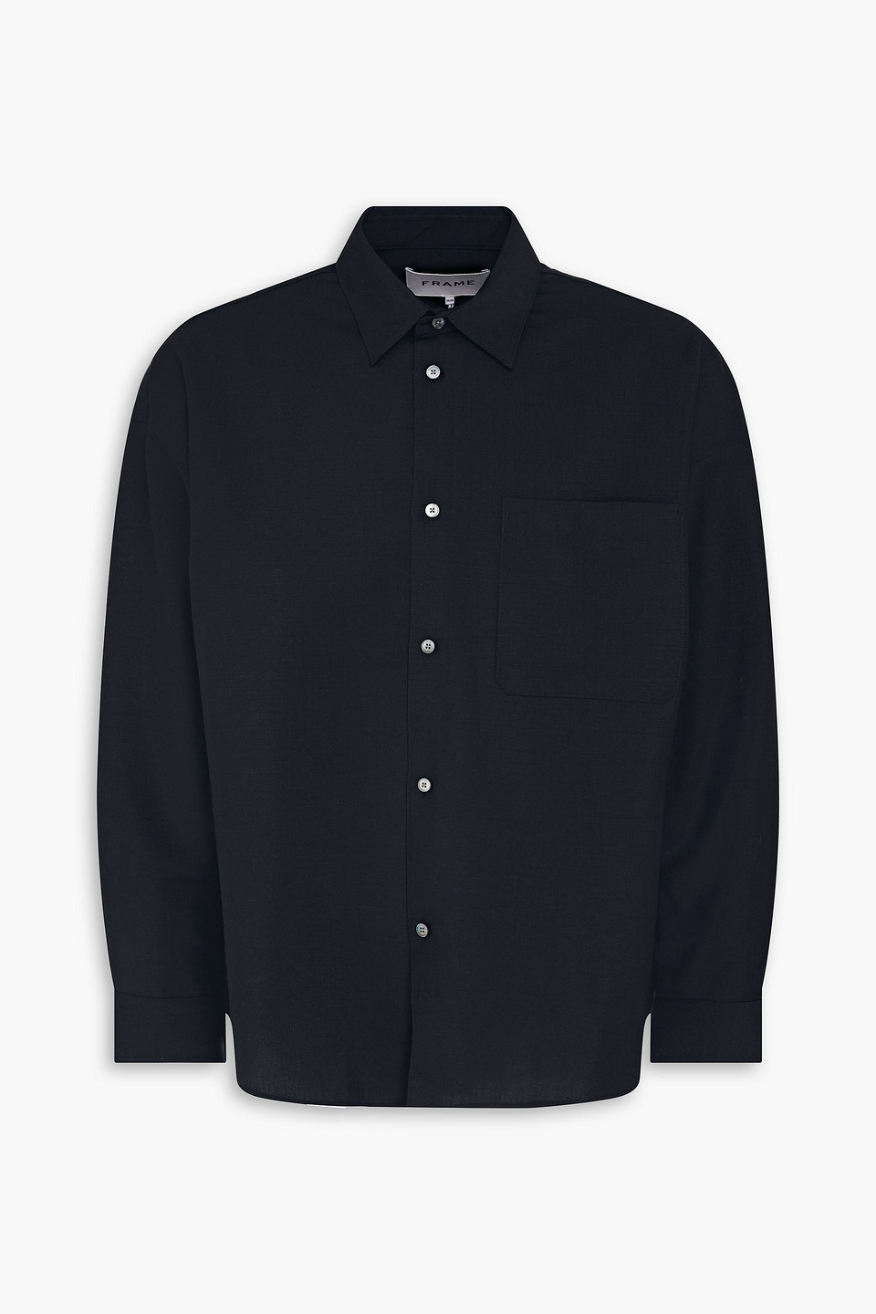 Frame Wool And Mohair-blend Shirt In Midnight Blue