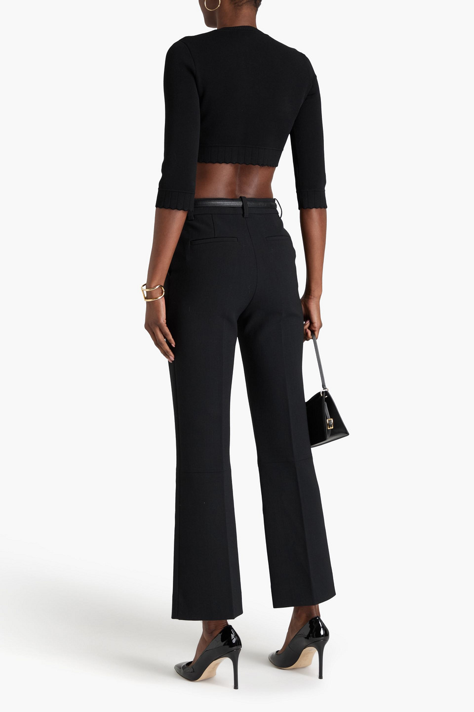 VICTORIA BECKHAM CREPE FLARED PANTS