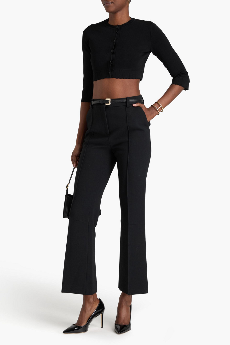 VICTORIA BECKHAM CREPE FLARED PANTS